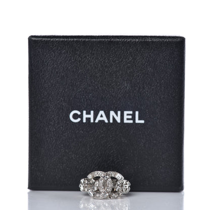 Chanel Crystal CC Ring 5.25 Silver 6 of 7