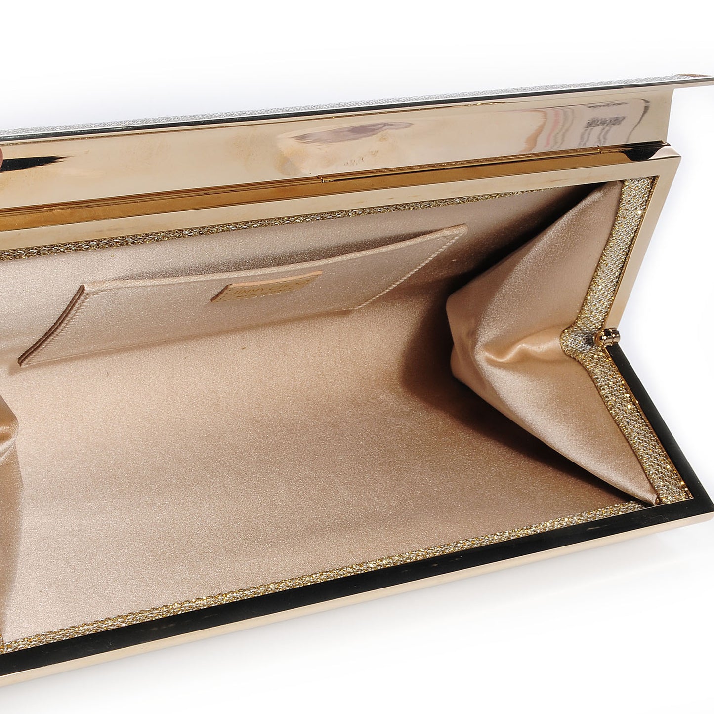 Glitter Fabric Cayla Clutch Metallic Gold