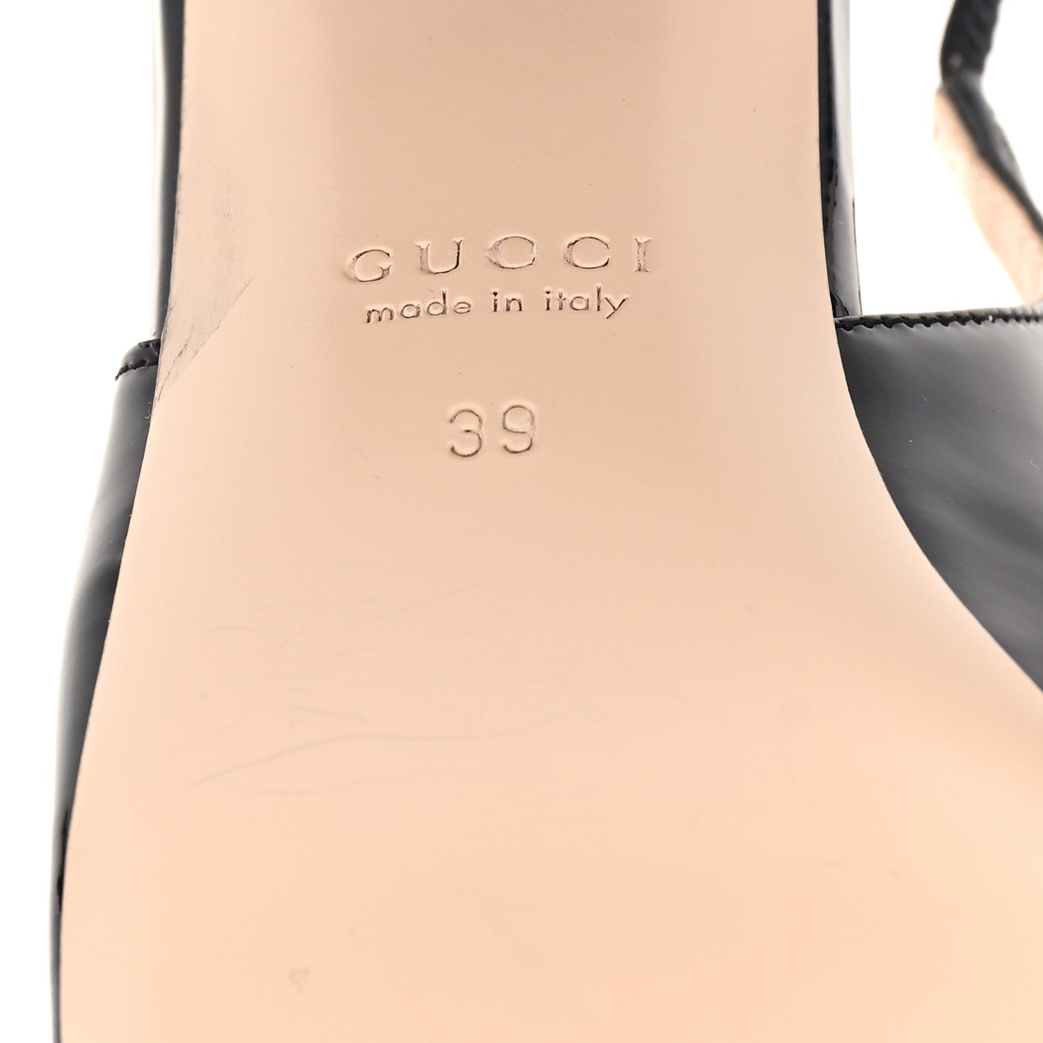 Gucci Vernice Crystal Horsebit Charlotte 42mm Slingback Pumps 39 Black 7 of 11