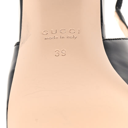 Gucci Vernice Crystal Horsebit Charlotte 42mm Slingback Pumps 39 Black 7 of 11