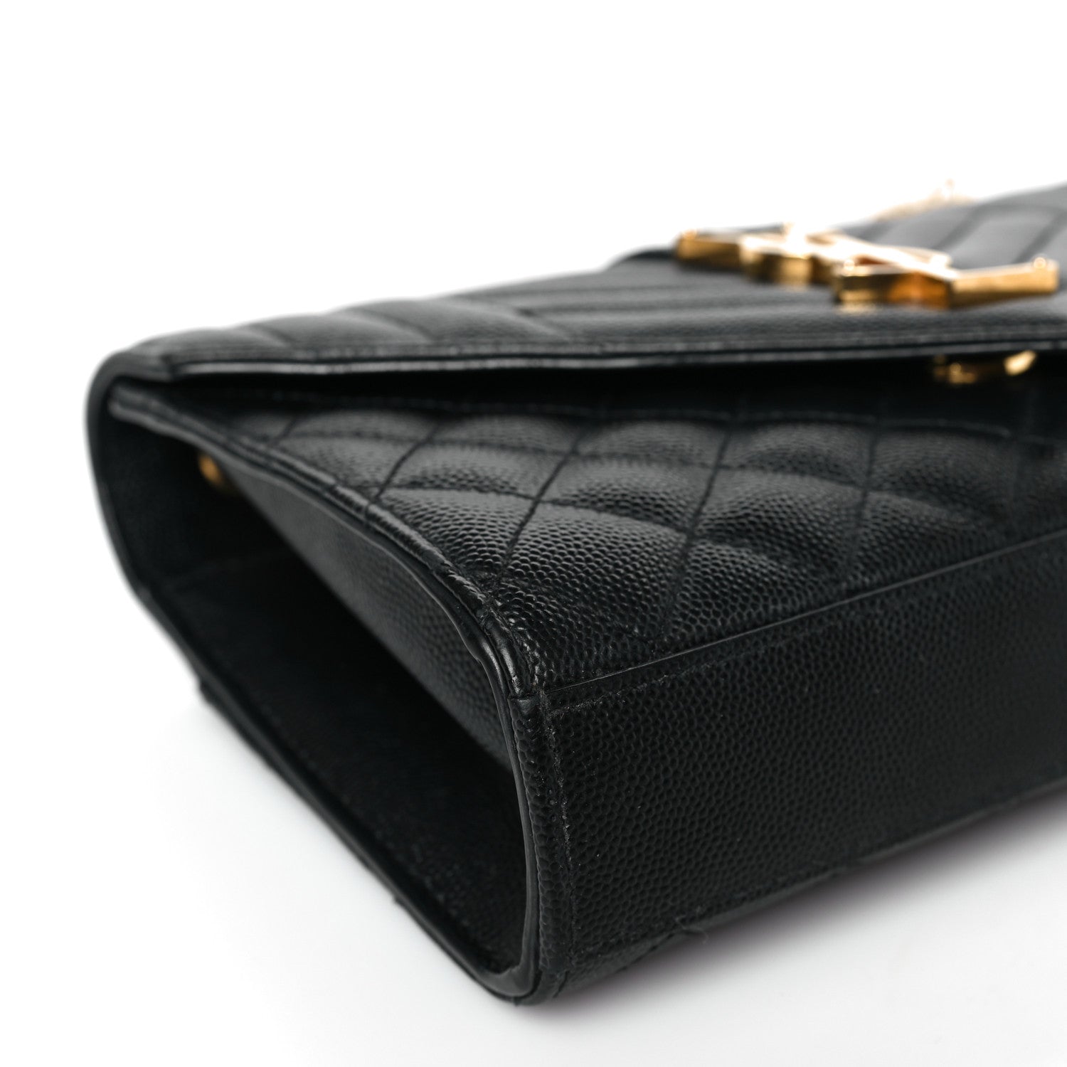 Saint Laurent Grain De Poudre Textured Mixed Matelasse Triquilt Small Monogram Satchel Black 9 of 14