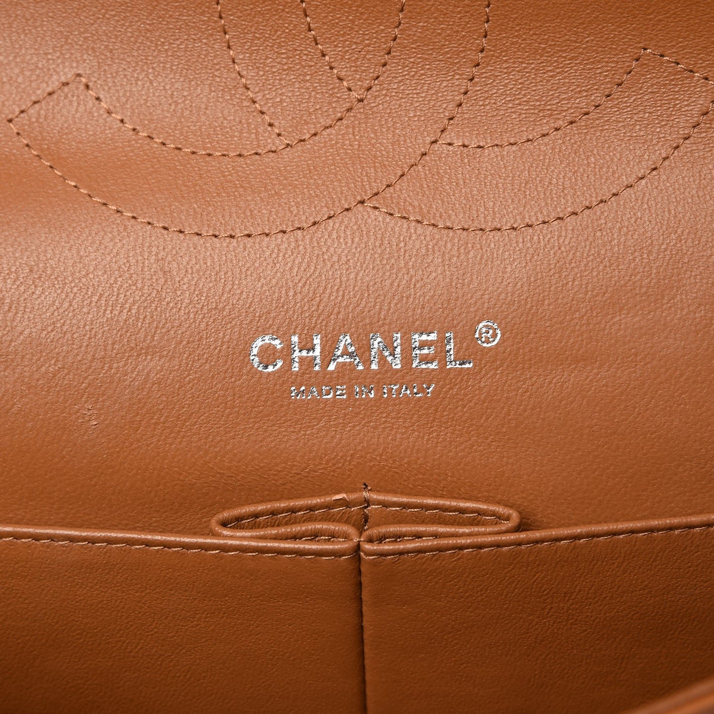 Caviar Quilted Jumbo Double Flap Light Brown