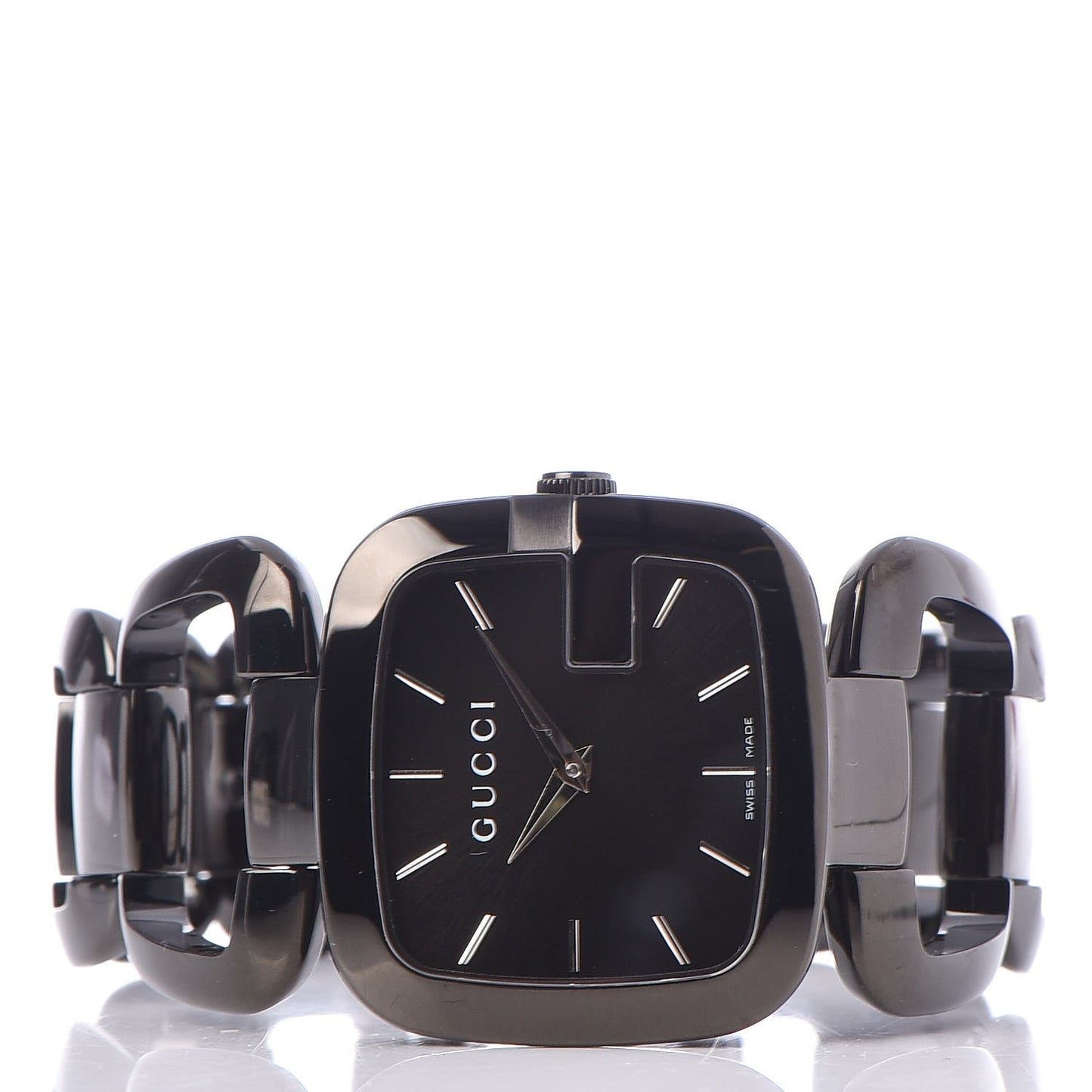 PVD Stainless Steel 32mm G-Gucci Square Quartz Watch Black