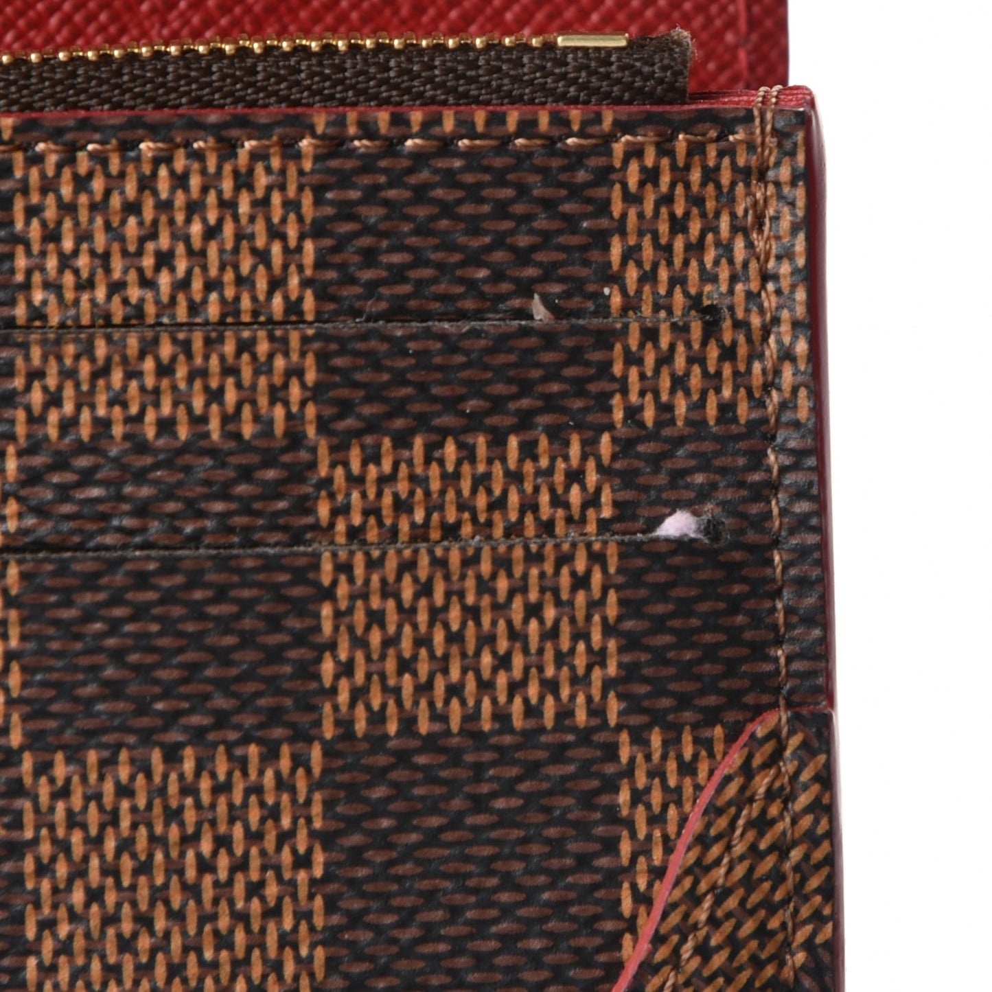 Damier Ebene Caissa Wallet Cherry