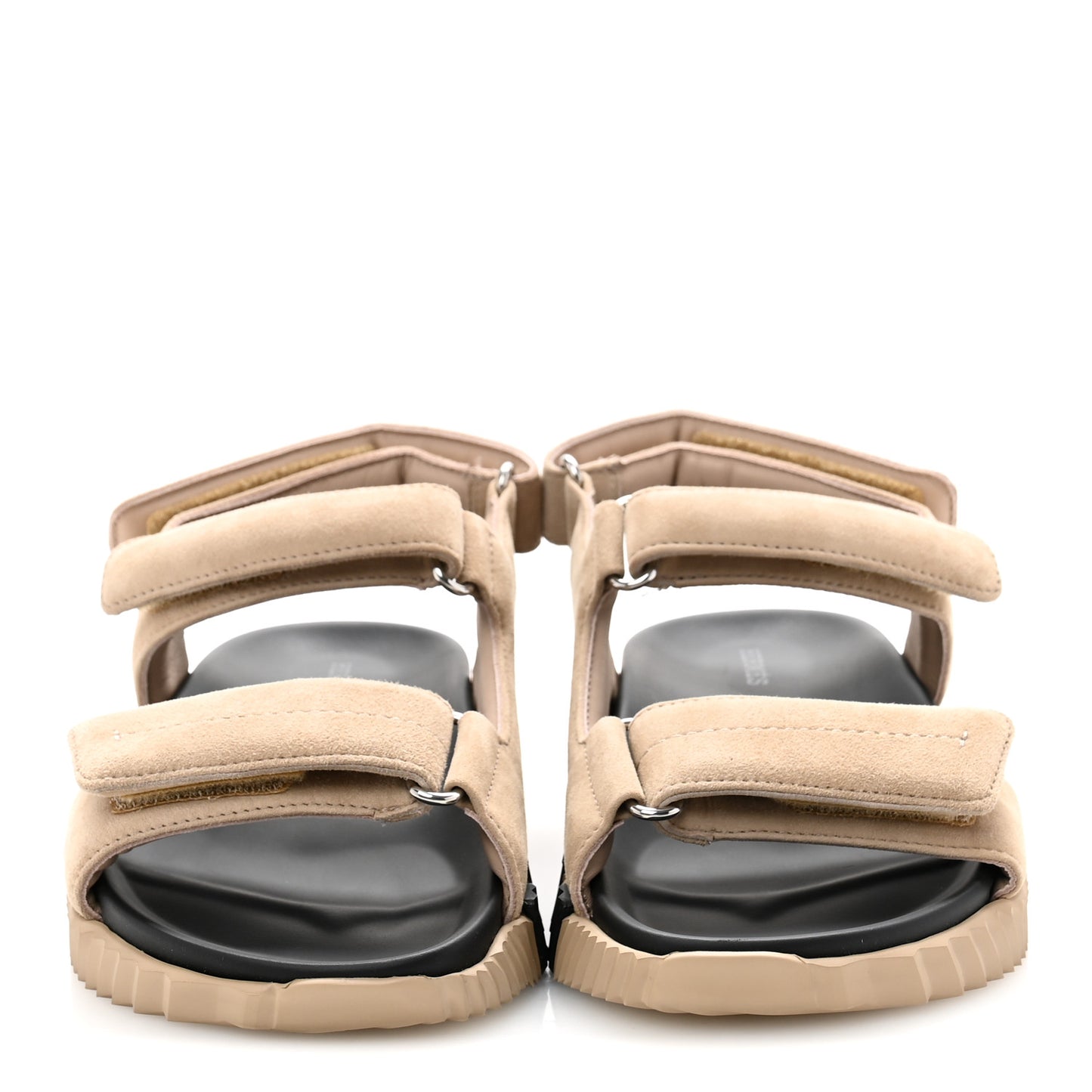 Suede Goatskin Junior Sandals 38 Beige Camel