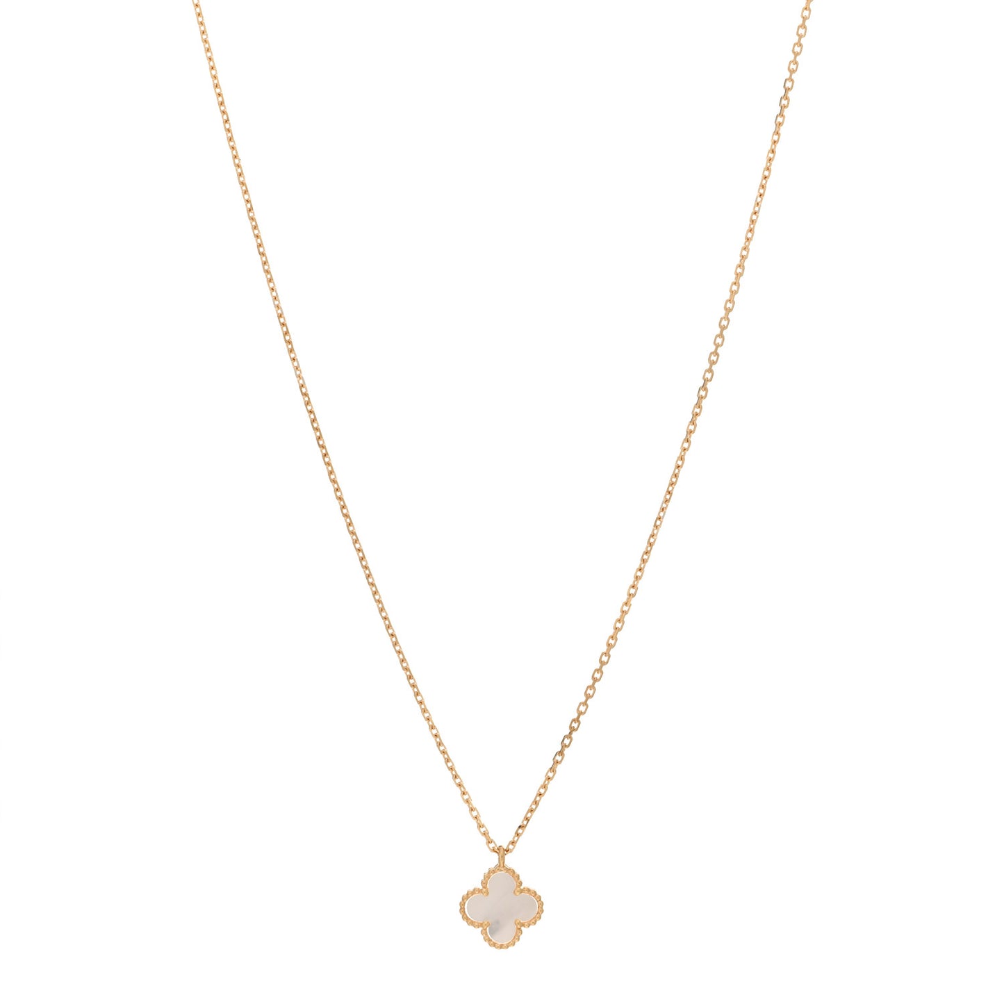 18K Yellow Gold Mother of Pearl Sweet Alhambra Pendant Necklace