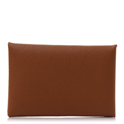 Hermes Epsom Calvi Card Case Gold 1 of 8