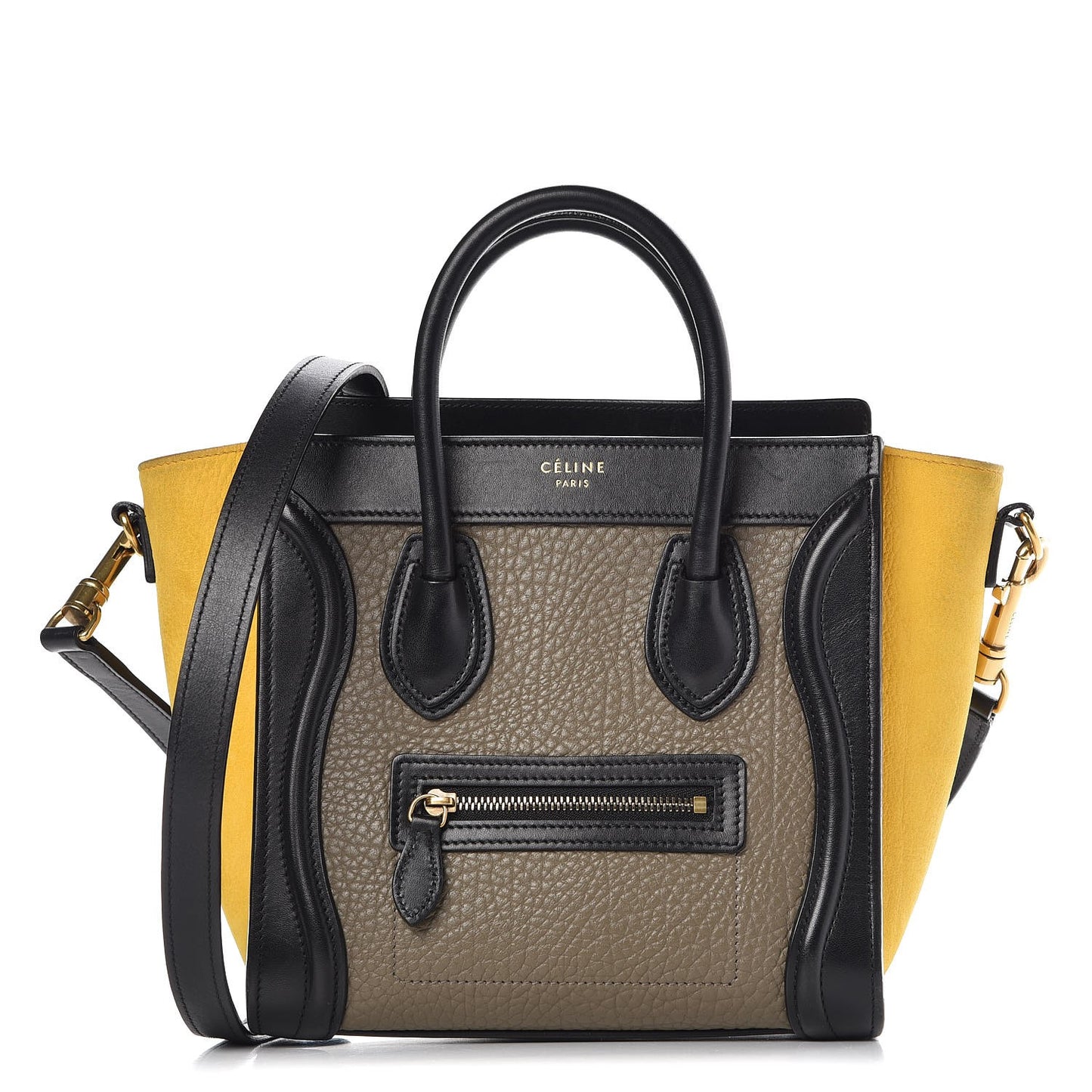 Bullhide Calfskin Suede Nano Tri-Color Luggage Amber
