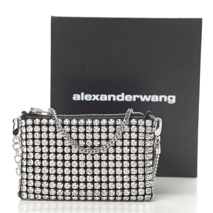 Alexander Wang Mesh Crystal Rhinestone Nano Heiress Shoulder Bag Black Silver 11 of 11