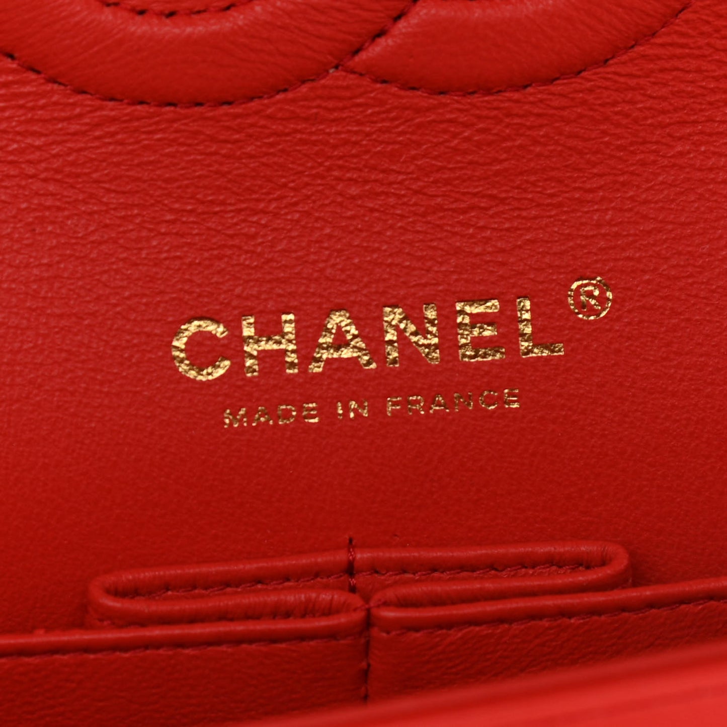 Lambskin Quilted Medium Double Flap Red