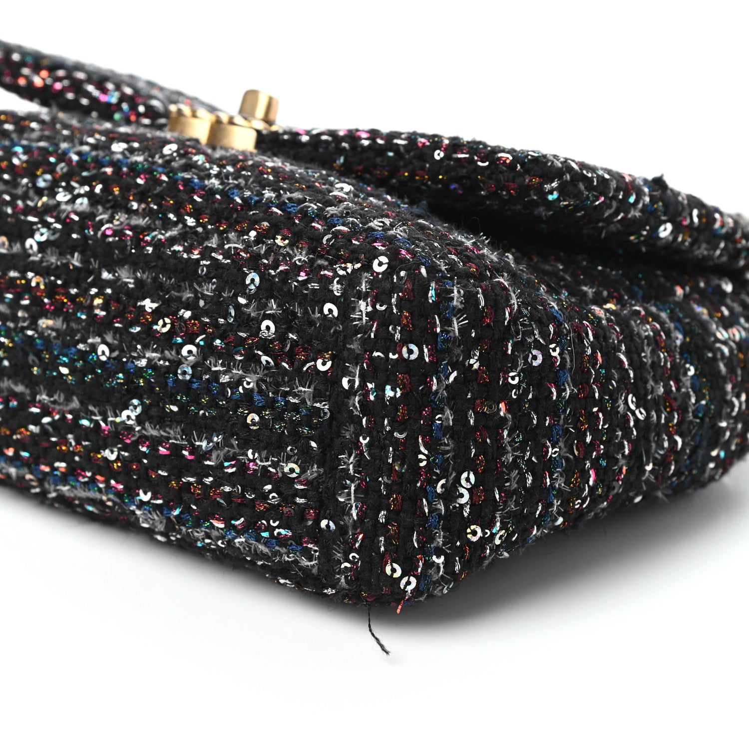 Chanel Tweed Sequin Quilted Medium Chanel 19 Flap Black Multicolor 9 of 10
