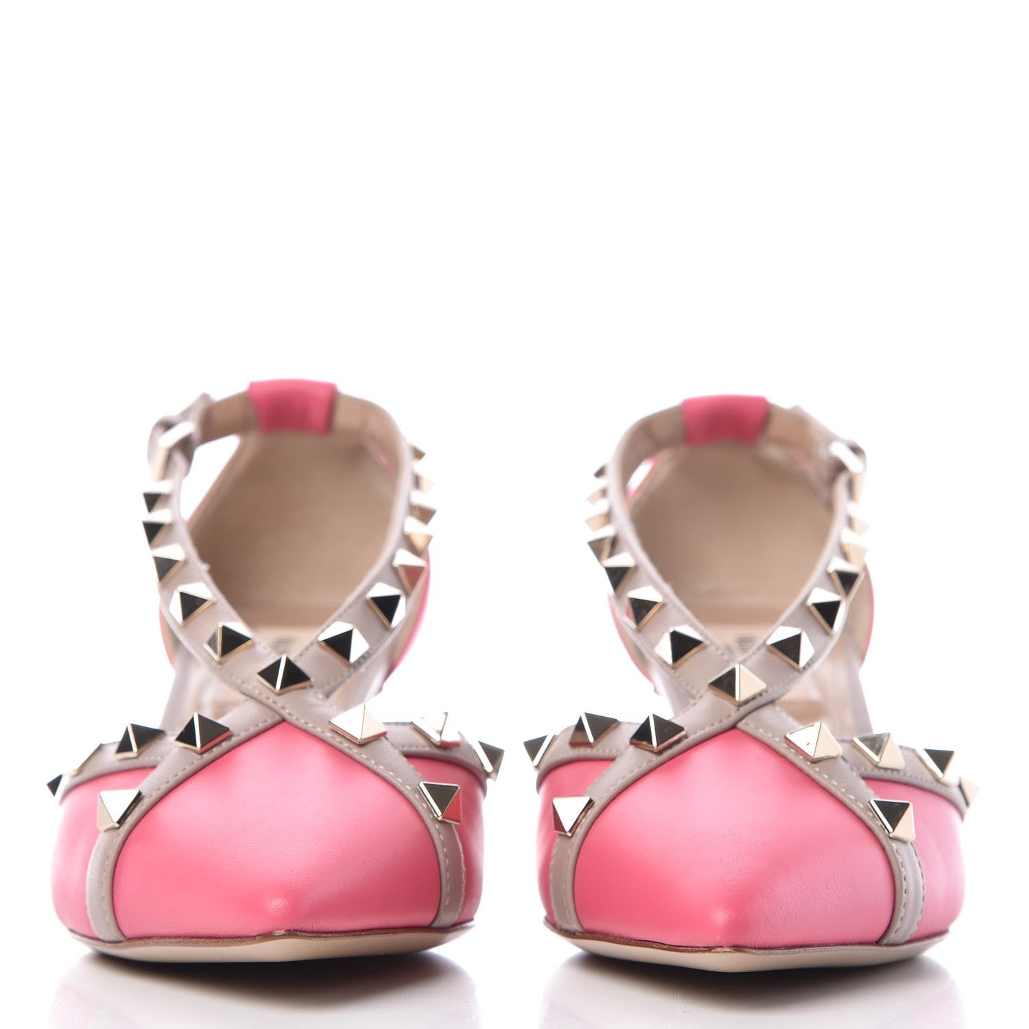 Valentino Garavani Calfskin Nappa Rockstud Cross Strap D'Orsay 55mm Pumps 35.5 Shadow Pink Poudre 4 of 10