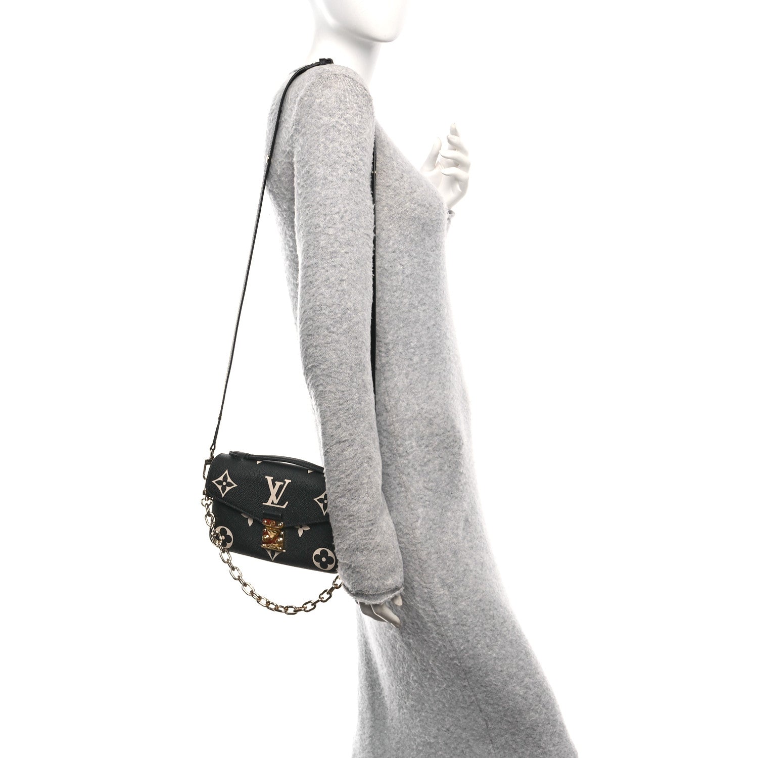 Louis Vuitton Empreinte Monogram Giant Pochette Metis East West Black Beige 2 of 10