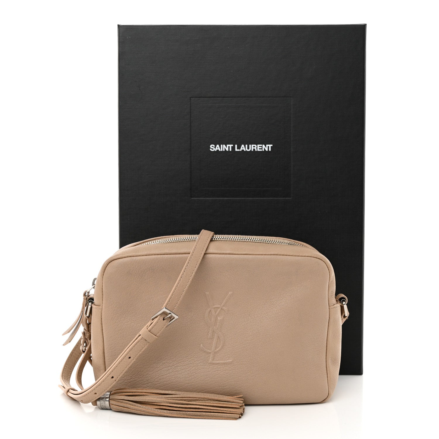 Saint Laurent Lambskin Monogram Small Lou Camera Bag Dark Beige 21 of 21