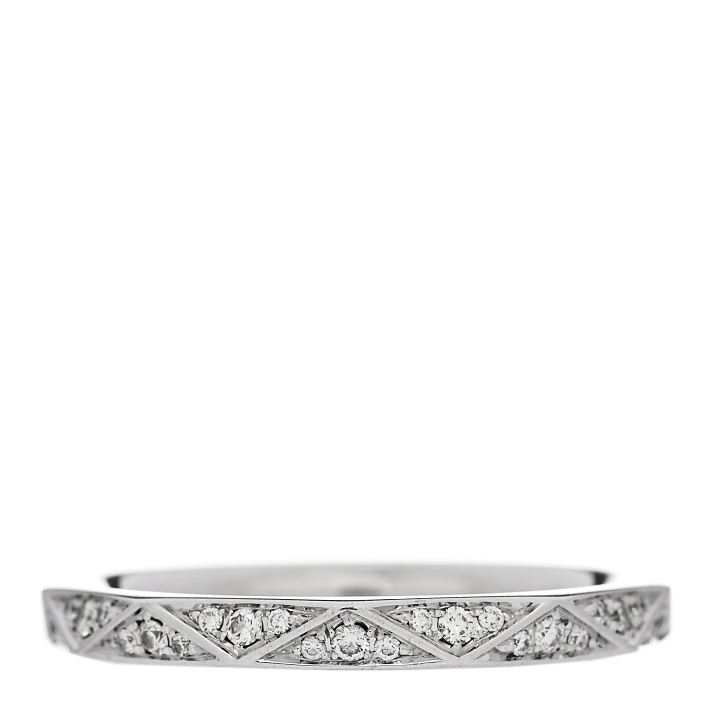 18K White Gold Diamond Laurence Graff Signature Band Ring 47 4
