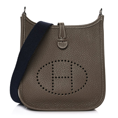 Hermes Taurillon Clemence Amazone Evelyne TPM Etoupe Bleu Indigo 1 of 10