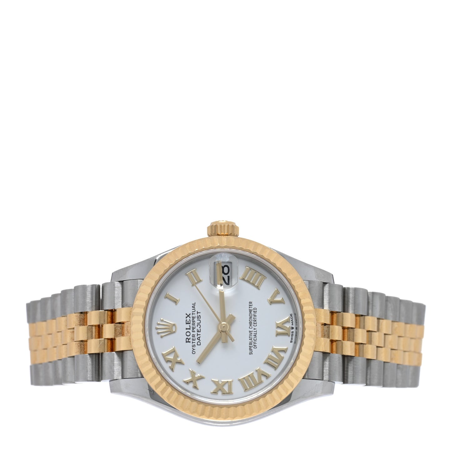 Stainless Steel 18K Yellow Gold 31mm Oyster Perpetual Datejust Watch White Roman 278273