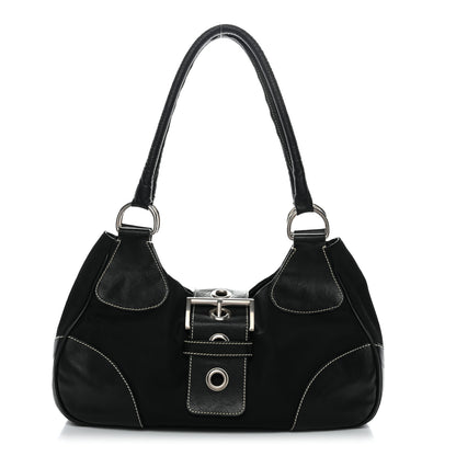 Prada Tessuto Nylon Moon Shoulder Bag Black 1 of 12