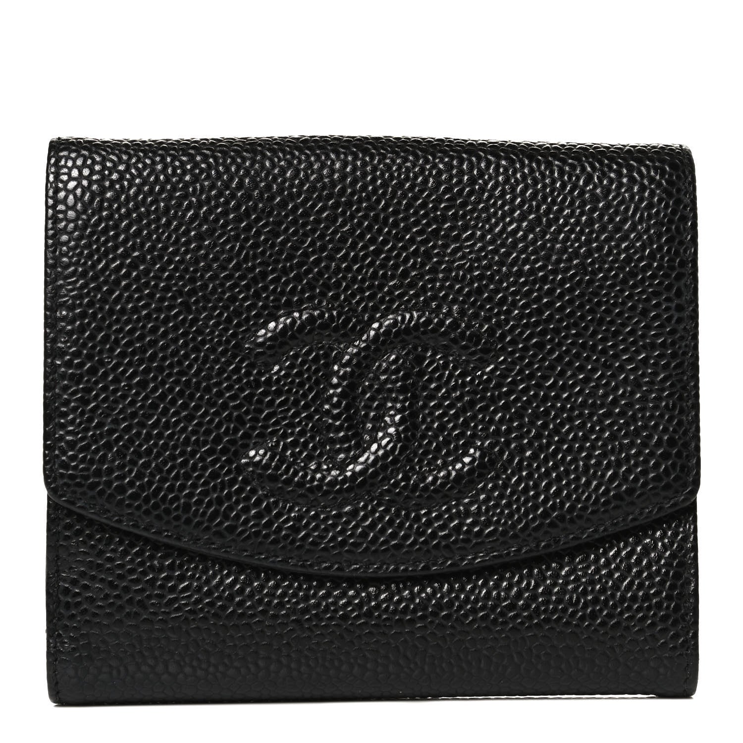Chanel Caviar Timeless CC Compact French Wallet Black 1 of 13