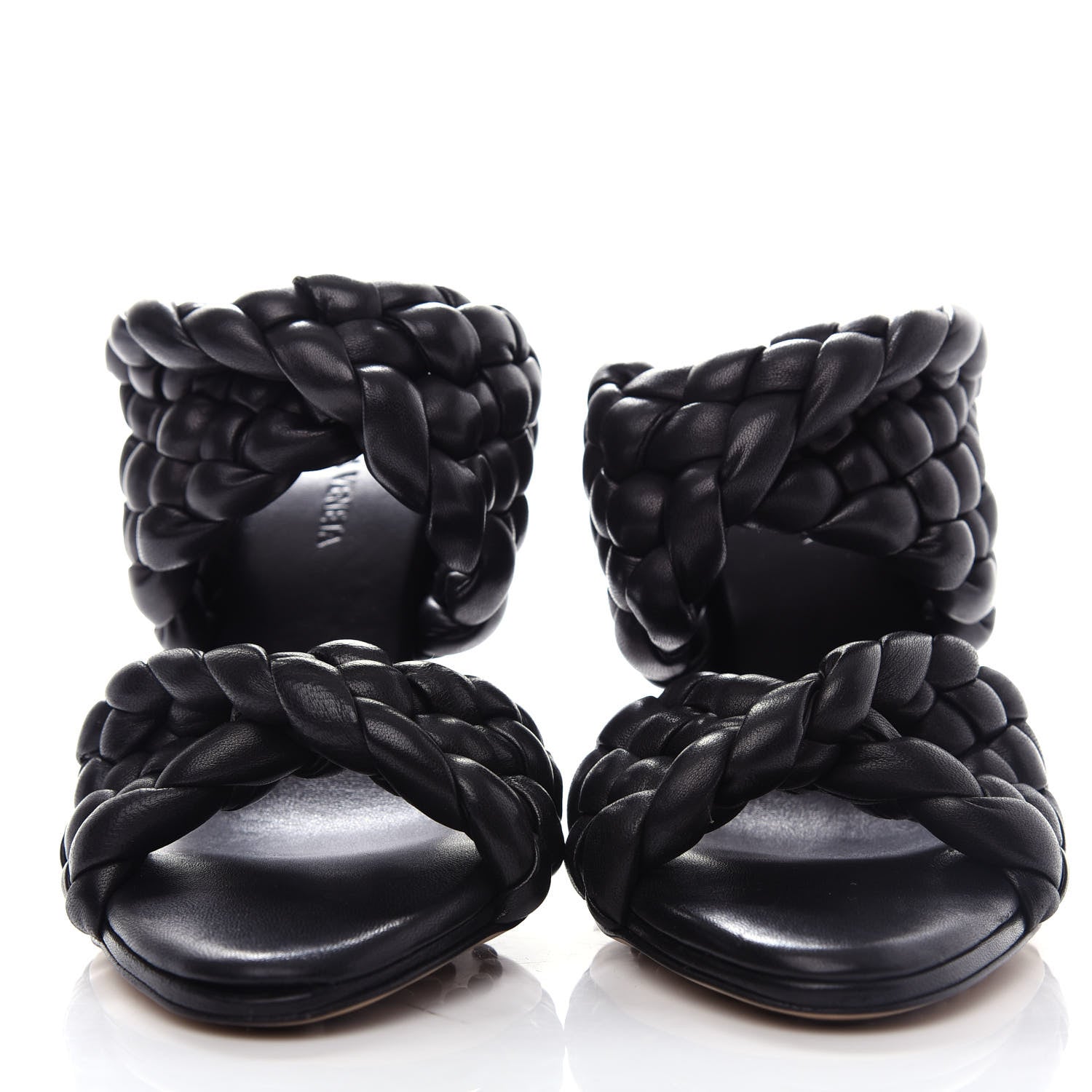 Bottega Veneta Nappa Twisted Padded Intrecciato Curve Slide Sandals 37 Black 2 of 10