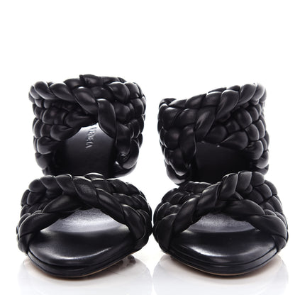 Bottega Veneta Nappa Twisted Padded Intrecciato Curve Slide Sandals 37 Black 2 of 10