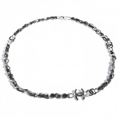 Chanel Leather Silver Chain Link Belt Black 1 of 6