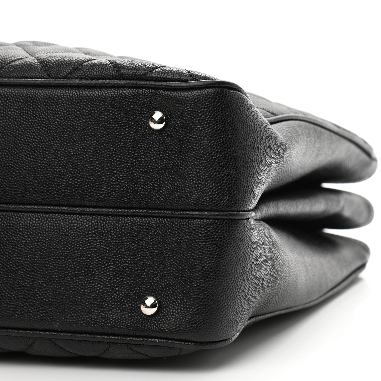 Caviar Quilted Large Urban Companion Top Handle Shopping Tote Black