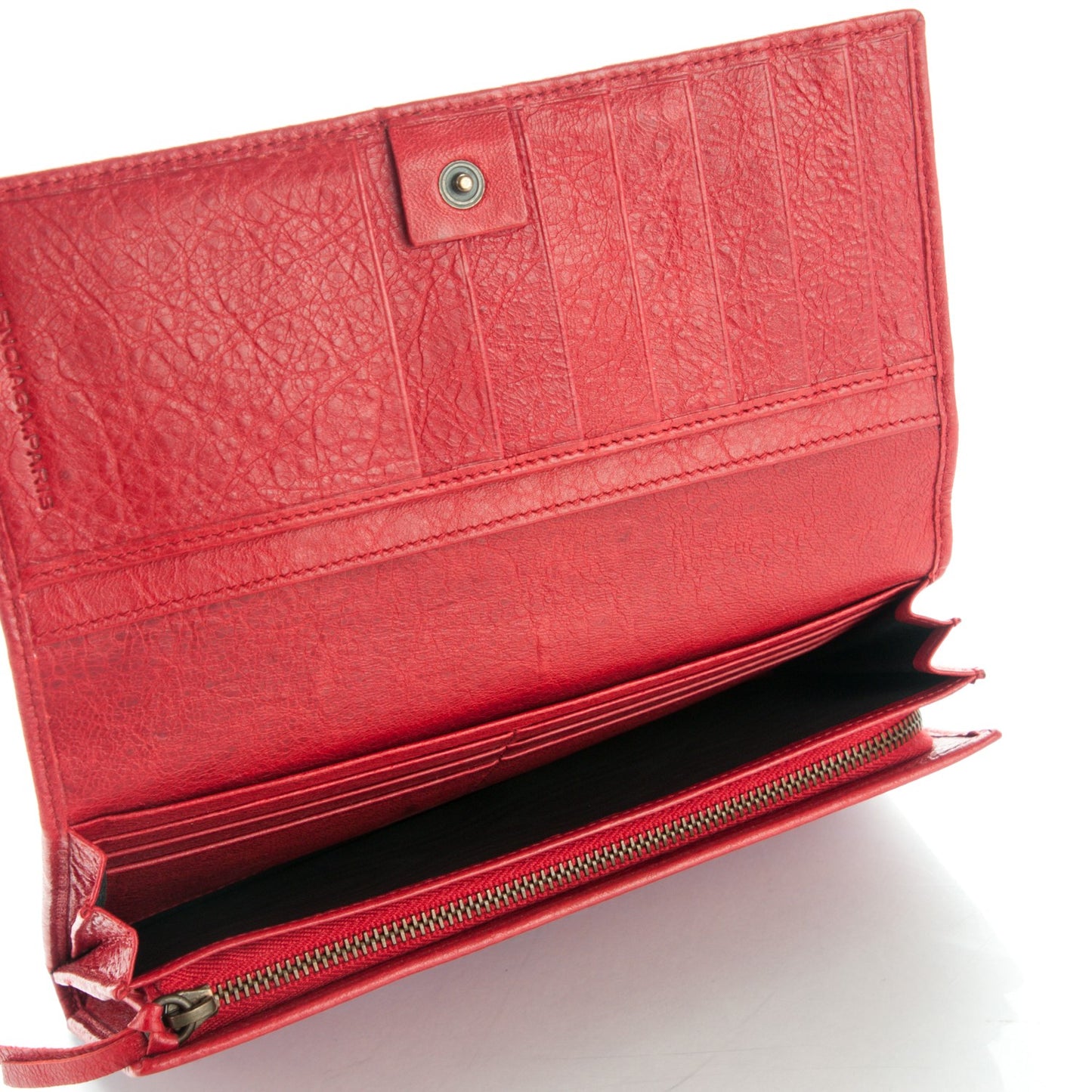 Agneau Classic Hardware Money Wallet Rouge Coquelicot