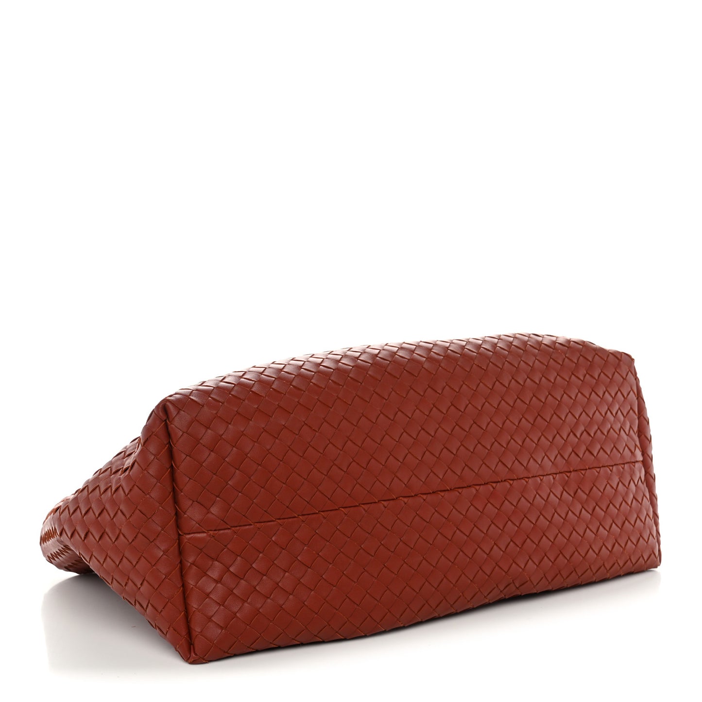 Calfskin Intrecciato Large Pinacoteca Reversible Tote Rust Deep Mahogany