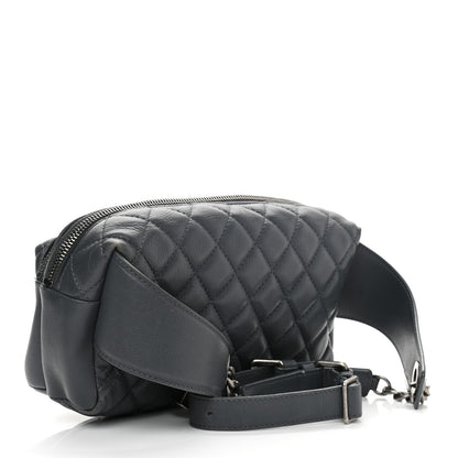 Chanel Calfskin Quilted Waist Bag Dark Grey 3 of 12