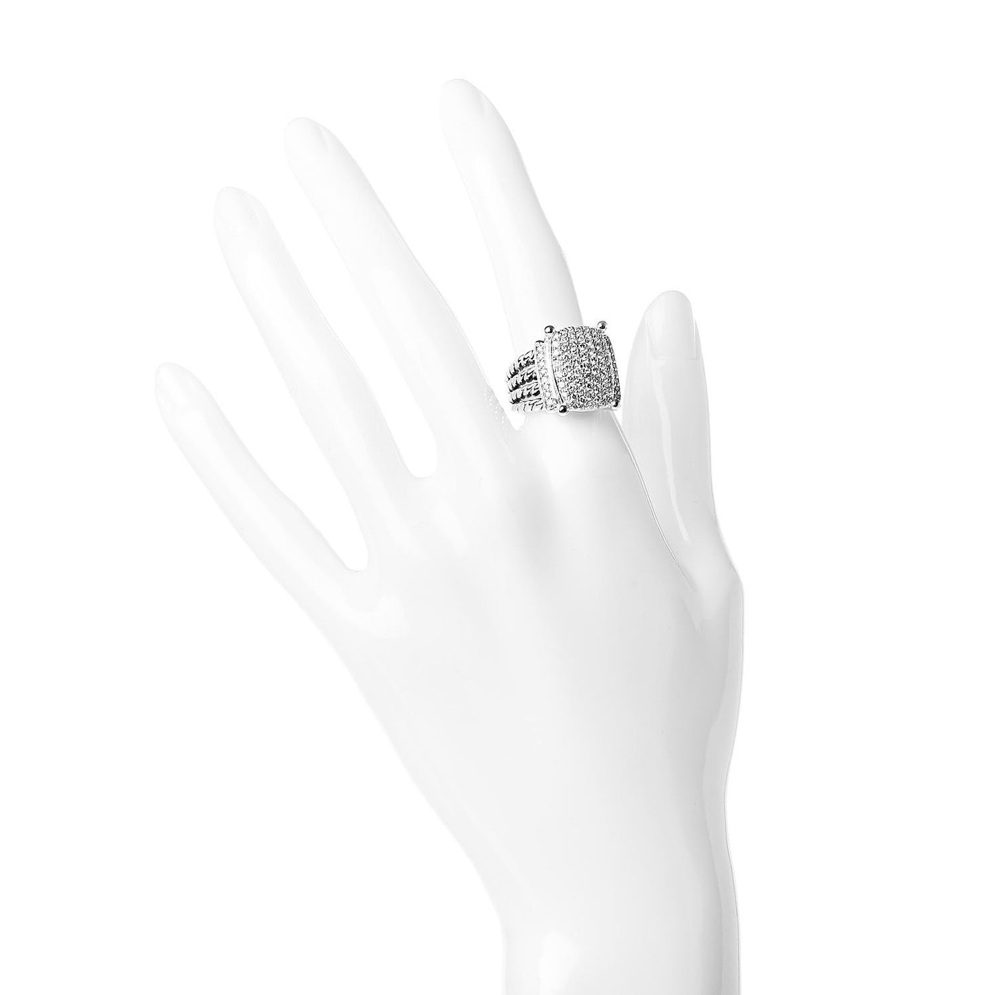 Sterling Silver Diamond 16mm Wheaton Ring 53 6.5