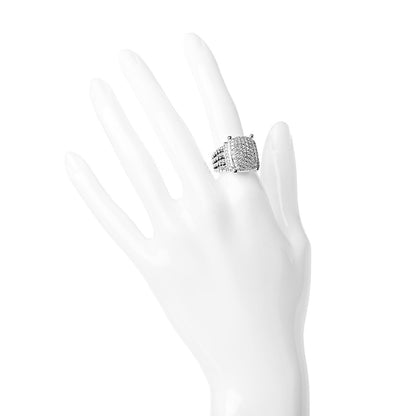 David Yurman Sterling Silver Diamond 16mm Wheaton Ring 53 6.5 2 of 5