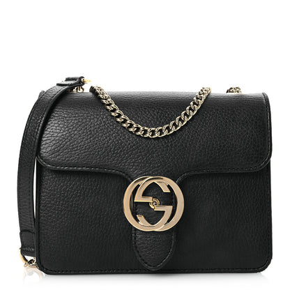 Gucci Dollar Calfskin Small Interlocking G Shoulder Bag Black 1 of 17