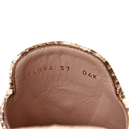 Gucci Straw Elaphe Womens Princetown Slippers 37 Natural Cream Brown 8 of 9