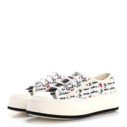 Christian Dior Canvas Dioramour Walk'N'Dior Low Top Sneakers 37 White Black 4 of 9