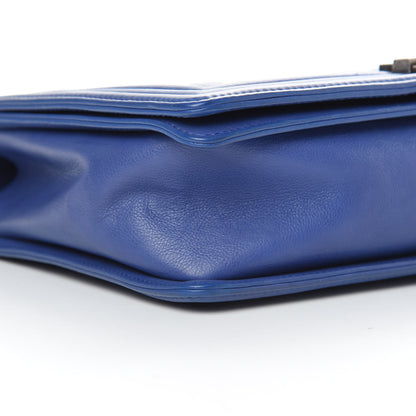 Chanel Grained Calfskin Quilted Large Boy Flap Blue 9 of 14