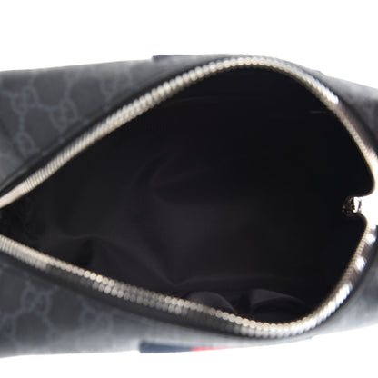 Gucci GG Supreme Monogram Web Toiletry Case Black Grey 5 of 8