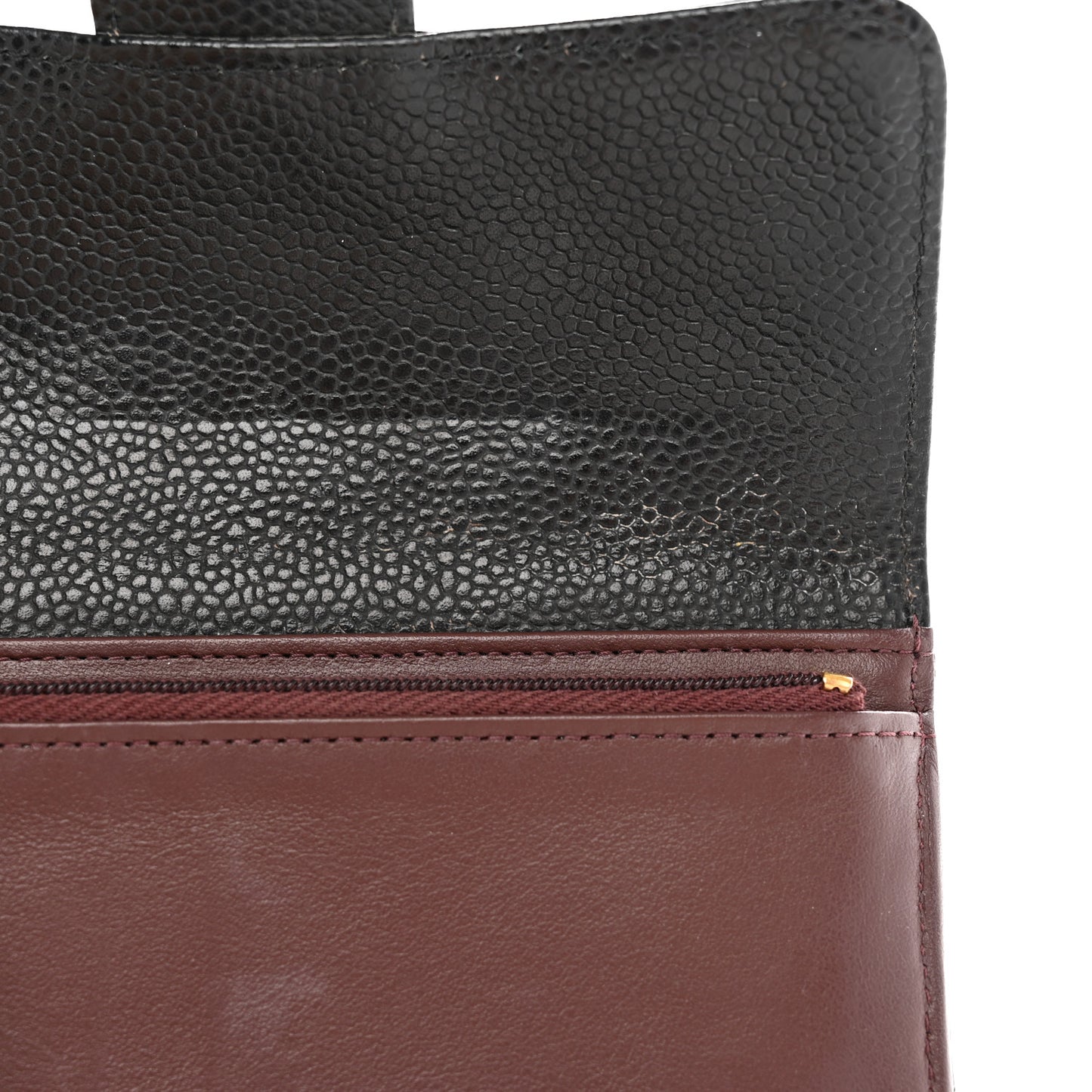 Caviar Quilted Medium Flap Wallet Black