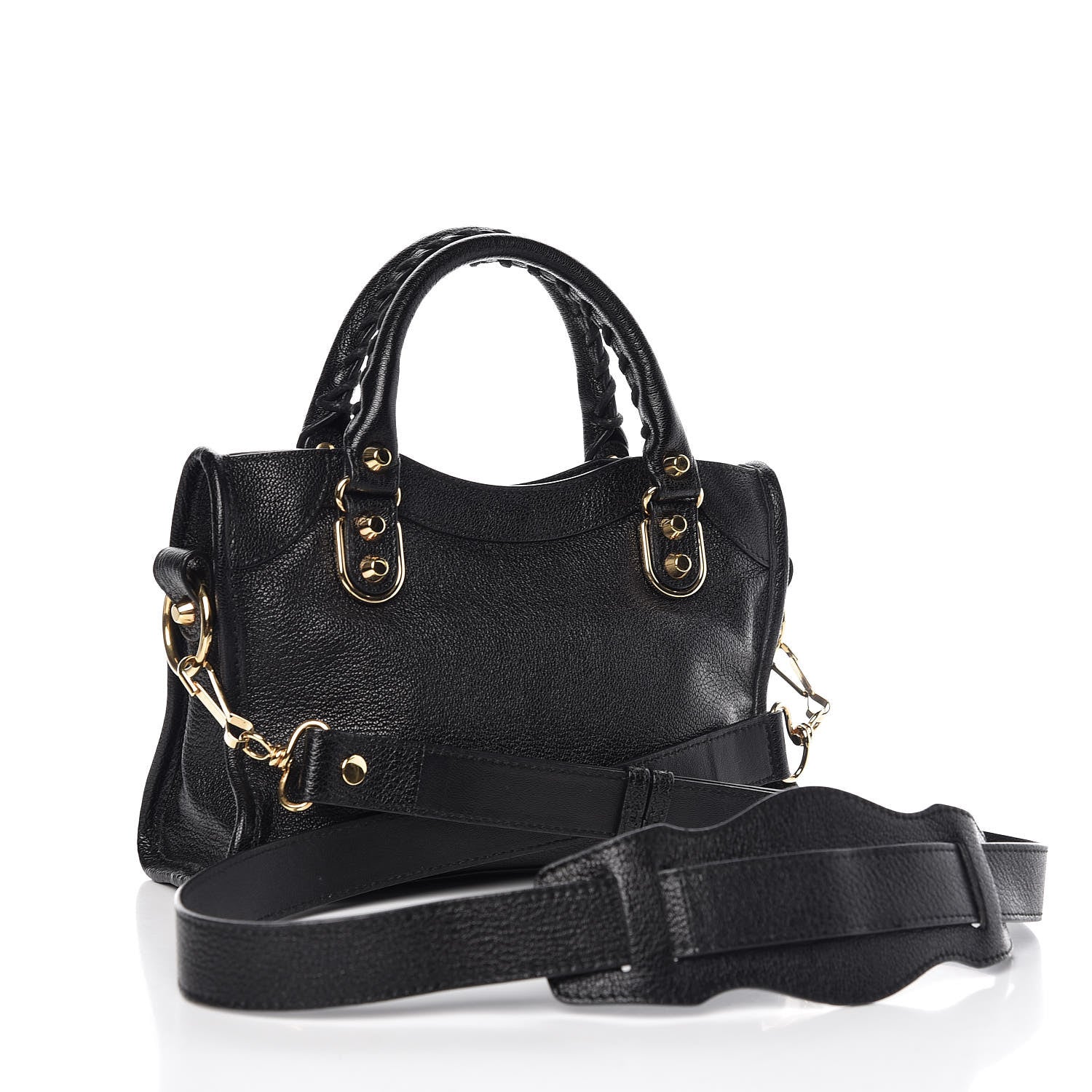 Balenciaga Chevre Gold Metallic Edge Hardware Mini City Black 3 of 7