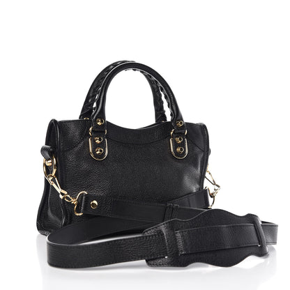 Balenciaga Chevre Gold Metallic Edge Hardware Mini City Black 3 of 7