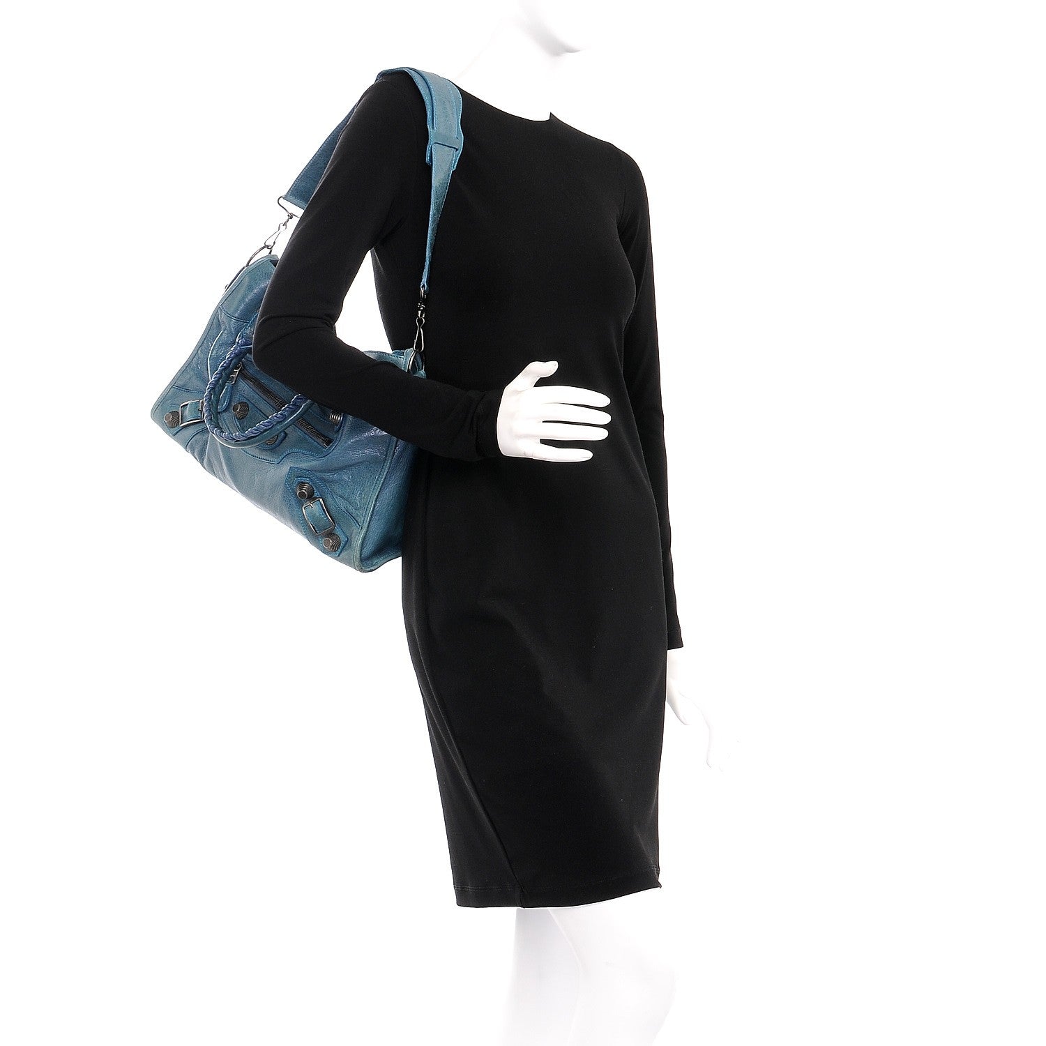 Balenciaga Chevre Giant 21 Gunmetal Hardware City Neiman Marcus LE Bleu 2 of 8
