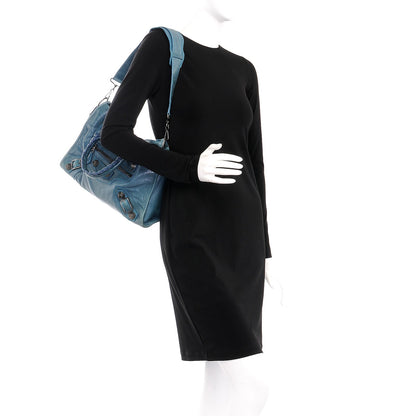 Balenciaga Chevre Giant 21 Gunmetal Hardware City Neiman Marcus LE Bleu 2 of 8