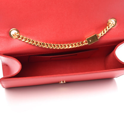 Saint Laurent Grain De Poudre Medium Monogram Kate Satchel Bandana Red 5 of 9