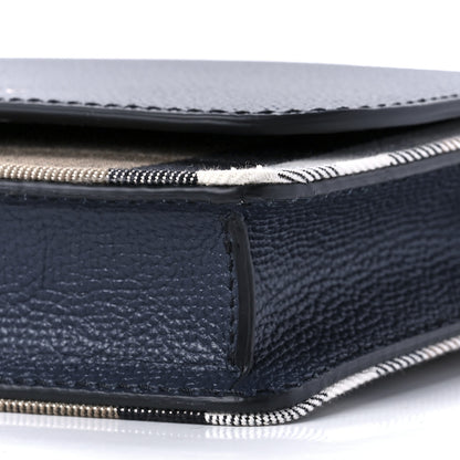 Burberry Grained Calfskin House Check Tartan Mix Hampshire Wallet On Chain Navy 9 of 9