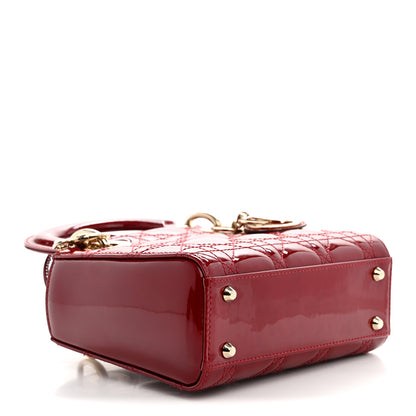 Christian Dior Patent Cannage Mini Lady Dior Red 4 of 10