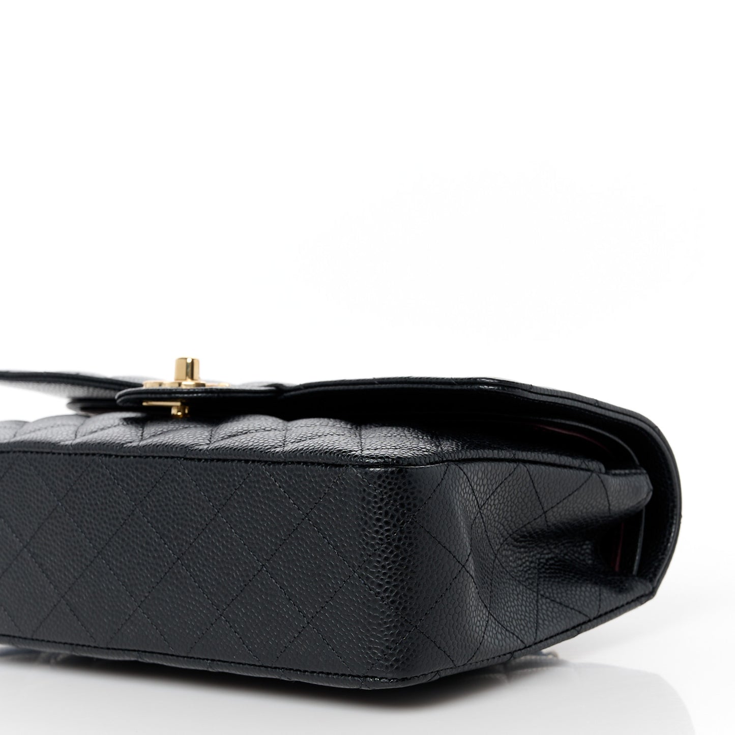 Caviar Quilted Medium Double Flap Black