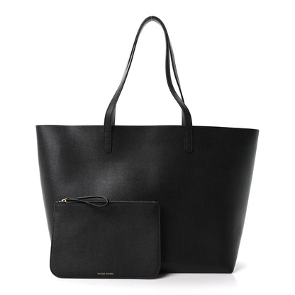 Mansur Gavriel Saffiano Large Shopping Tote Black 3 of 11