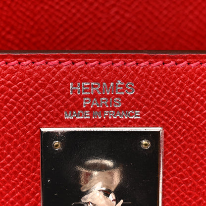 Hermes Epsom Kelly Sellier 32 Rouge Casaque 5 of 9