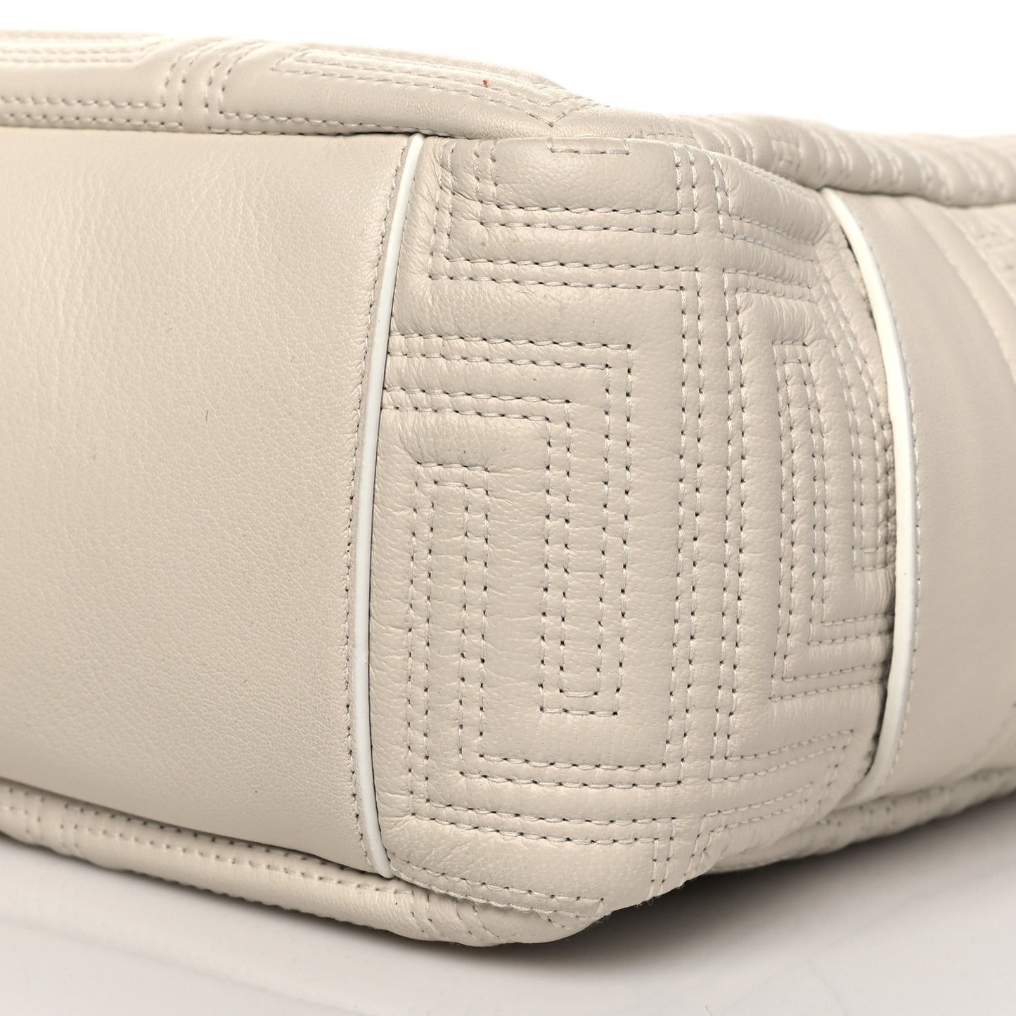 Calfskin Icon Quilted Shoulder Bag White