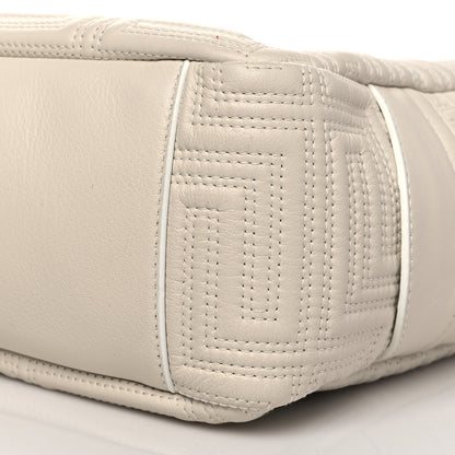 Versace Calfskin Icon Quilted Shoulder Bag White 9 of 10